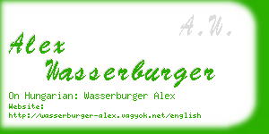 alex wasserburger business card